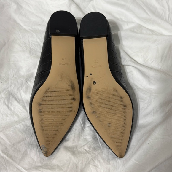 Women’s Nine West Black Faux Alligator Leather Loafer flats. Size 7. - Picture 6 of 11